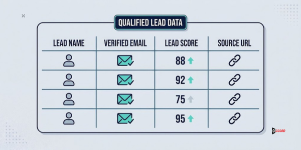 Lead list structure showing account, contact, source, fit notes, trigger, and outreach fields.