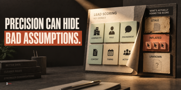 A precise-looking lead-scoring board reveals stale, inflated, and unknown assumptions behind the score.