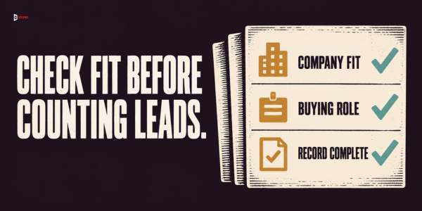Check fit before counting leads: company fit, buying role and a complete record