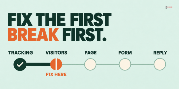 Fix the first break first: tracking, visitors, page, form, reply, with the visitors check marked