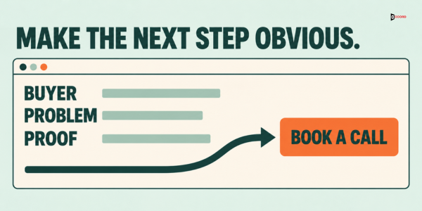 Make the next step obvious: buyer, problem and proof leading to one button