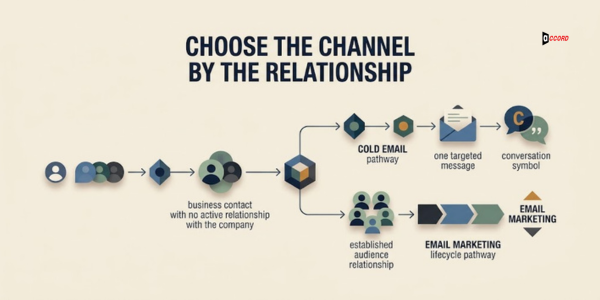 Cold email and email marketing audience relationship comparison