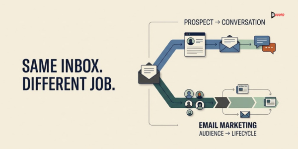 Same inbox with separate cold email and email marketing jobs