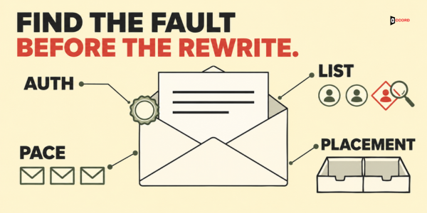 Find the fault before the rewrite: check authentication, pace, list and placement before changing the copy