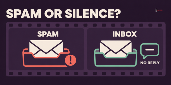 Spam or silence: one message lands in the spam folder, another lands in the inbox and gets no reply