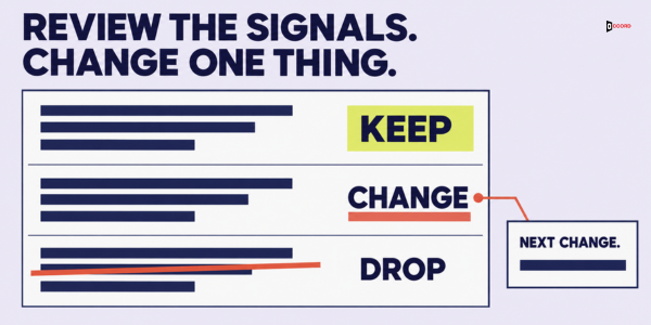 Review the signals and change one thing: keep, change or drop each signal type