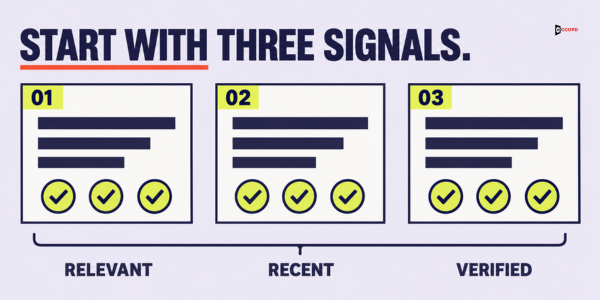 Start with three signals: each one relevant, recent and verified