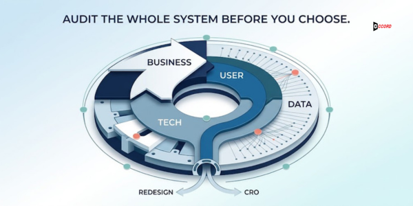 Four-system audit for B2B website scope decisions